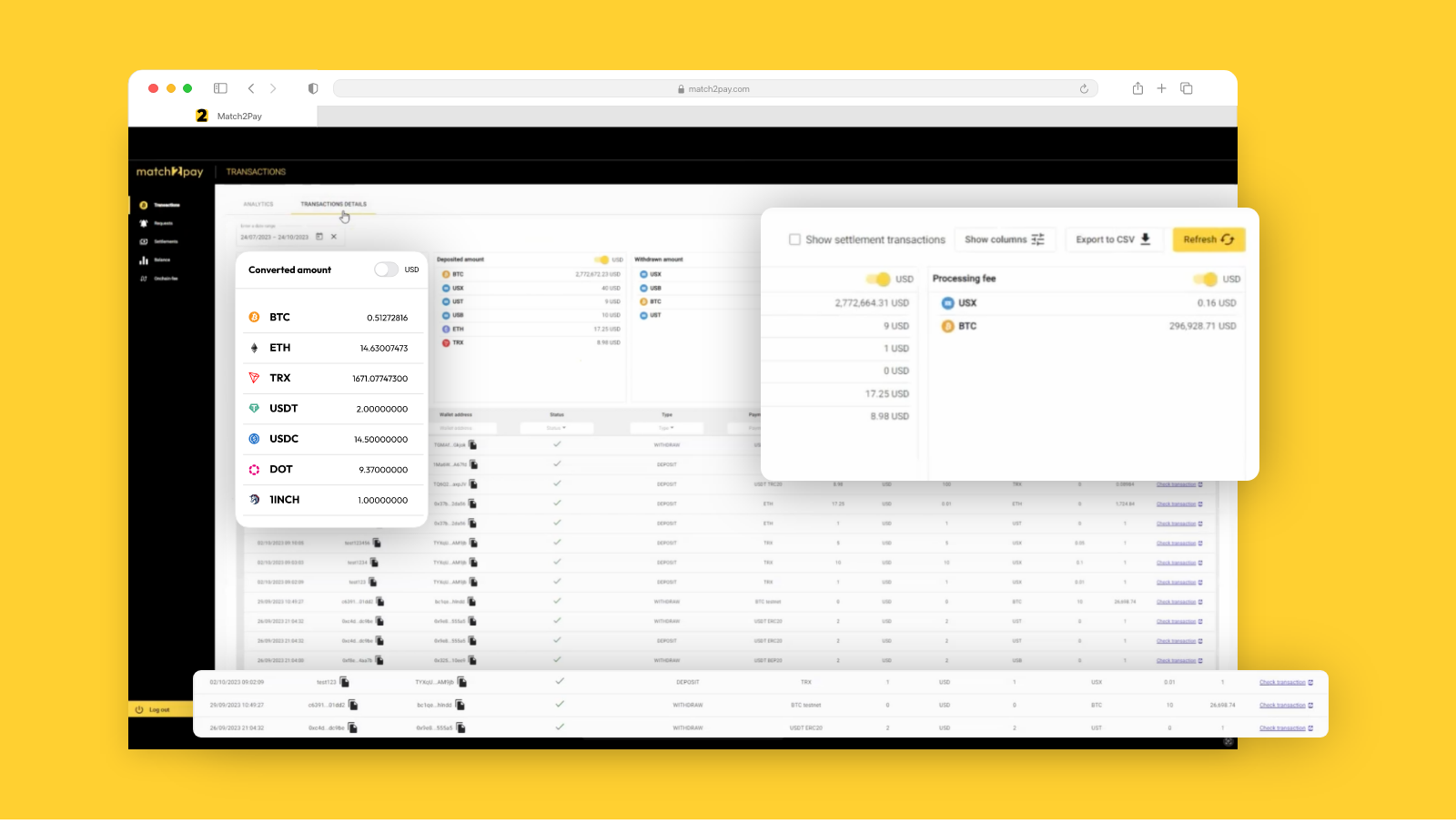 Enhanced transaction management in Match2Pay